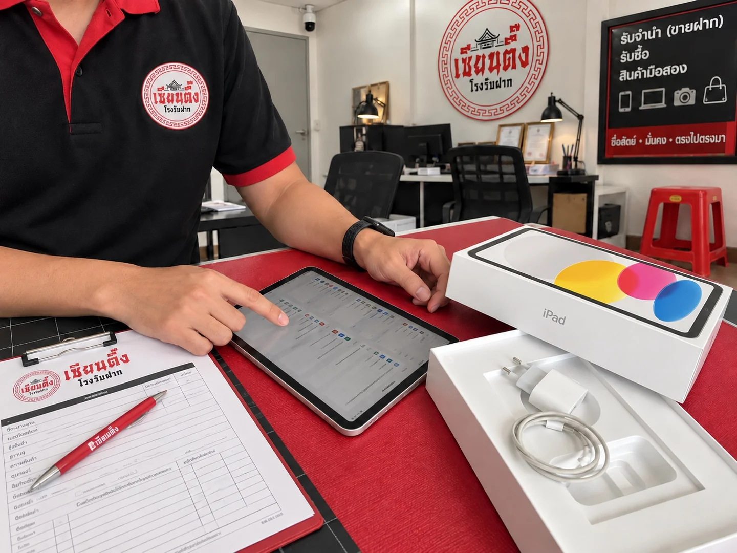 ขั้นตอนตรวจสินค้า iPad ที่ เซียนตึ๊งโรงรับฝาก